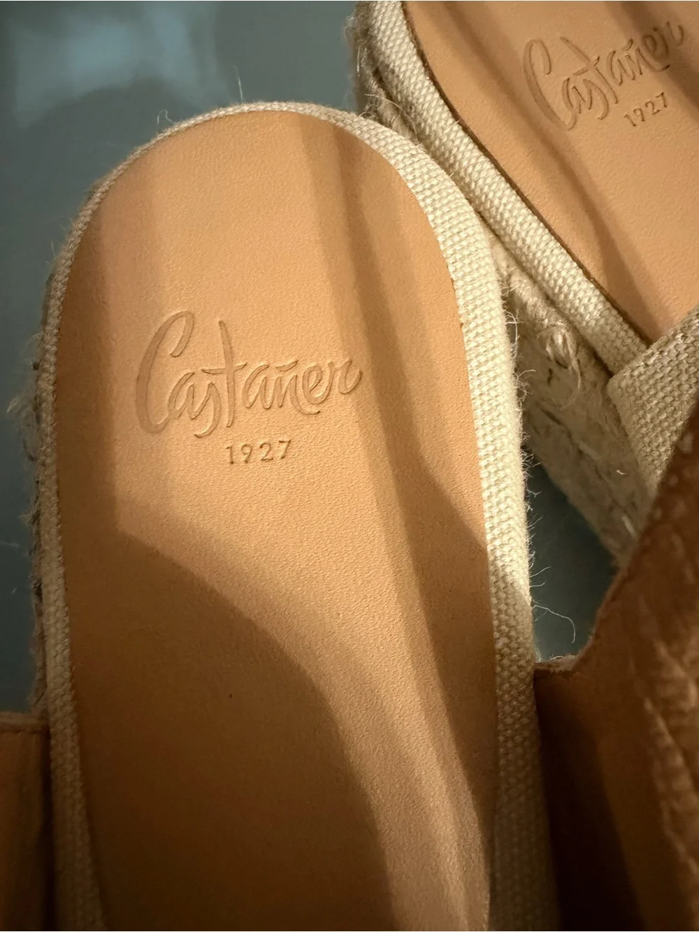Women’s Cream Canvas Espadrille Slingback 2” Wedge - Size 39